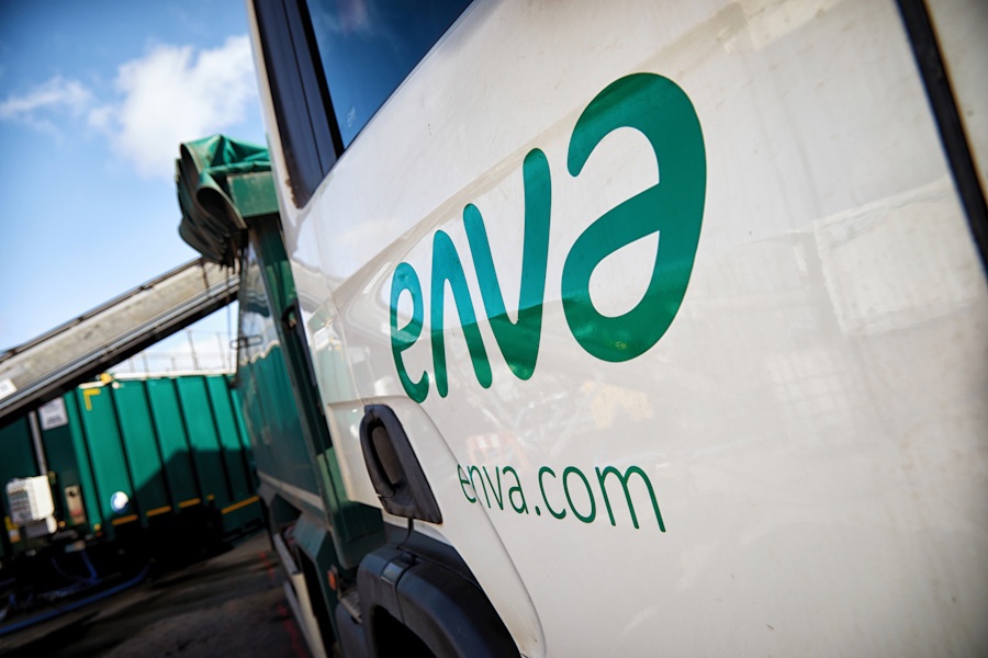 Close up photo of Enva Truck door in White.