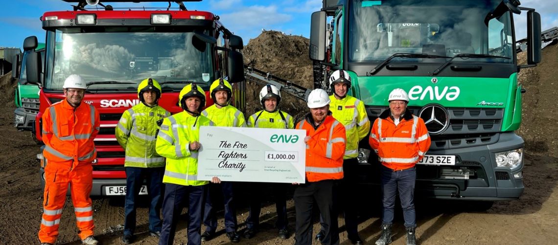 Enva donate £1,000 to Fire Fighters Charity following recent incident