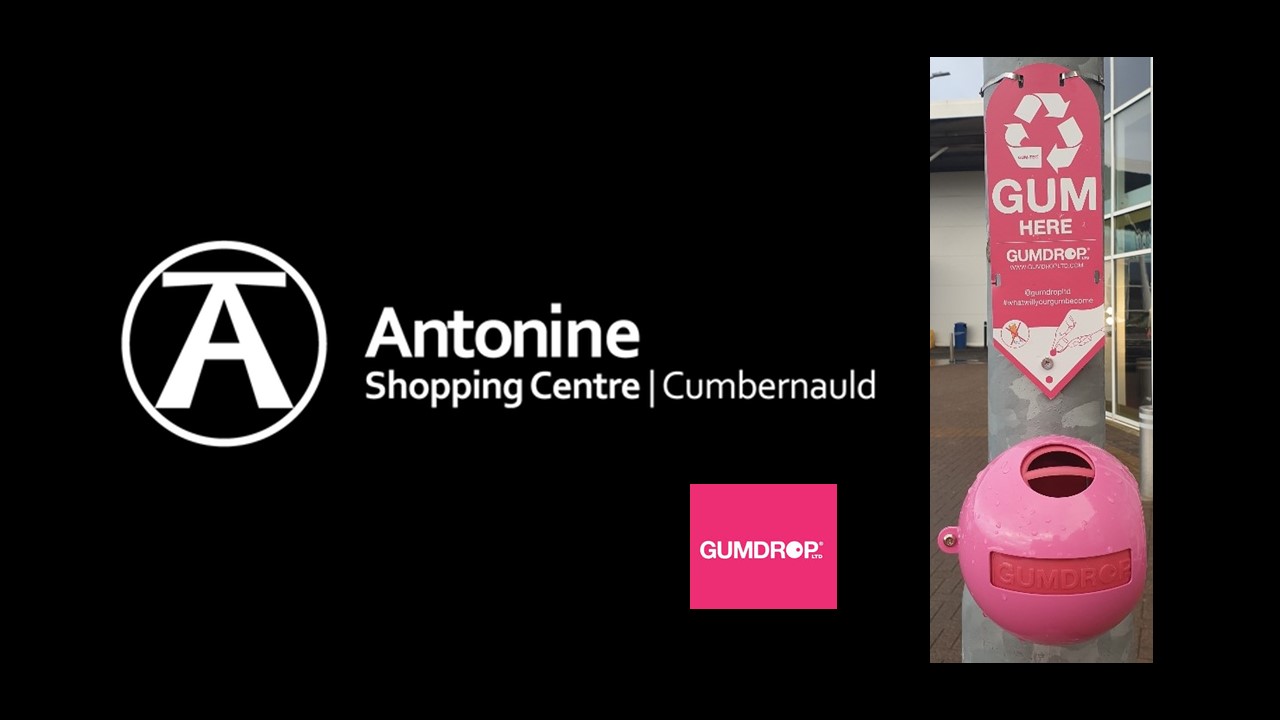 Antonine Shopping Centre launch Gumdrop Chewing Gum recycling initiative with Enva